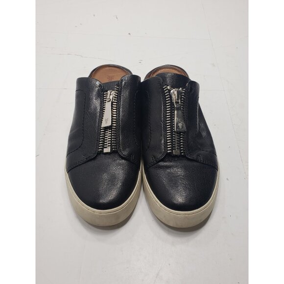 FRYE 3476717- Black Leather Women's Lena Zip Mule Slip-On Sneaker Size 8.5 - Picture 1 of 9